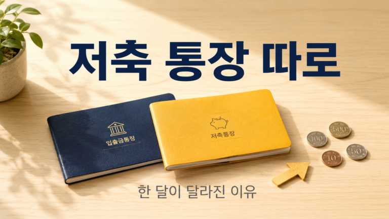 저축 통장 따로 만드는 이유 5가지, 돈이 진짜로 모이기 시작한 변화