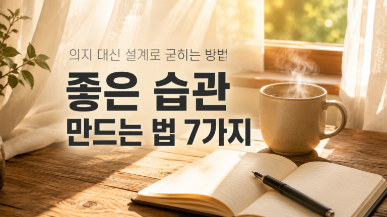 좋은 습관 만드는 법 7가지, 작심삼일에서 벗어난 사람들의 공통점