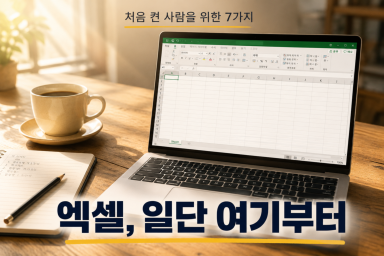 엑셀 기본 사용법 7가지, 처음 켠 사람도 30분이면 익히는 순서